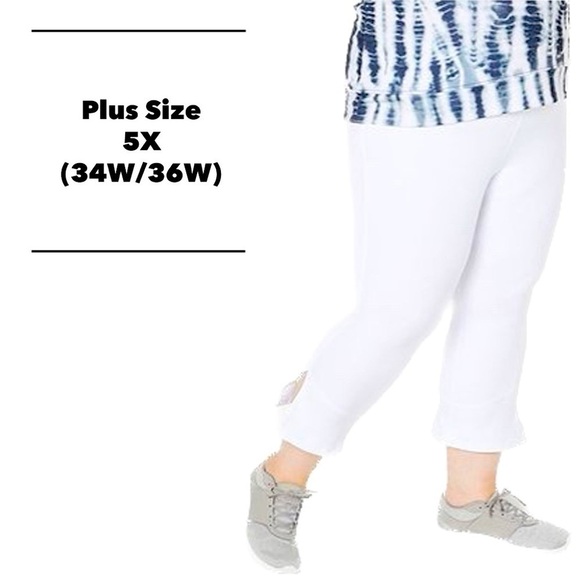 FIT For All White Kick Side-Slit Flared Athletic Leggings Capris (Z11.7) - Picture 1 of 6